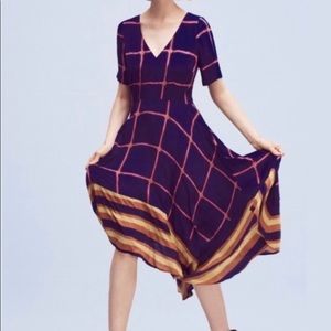 ANTHRO dress sz 14 HD in paris Window Pane RARE
